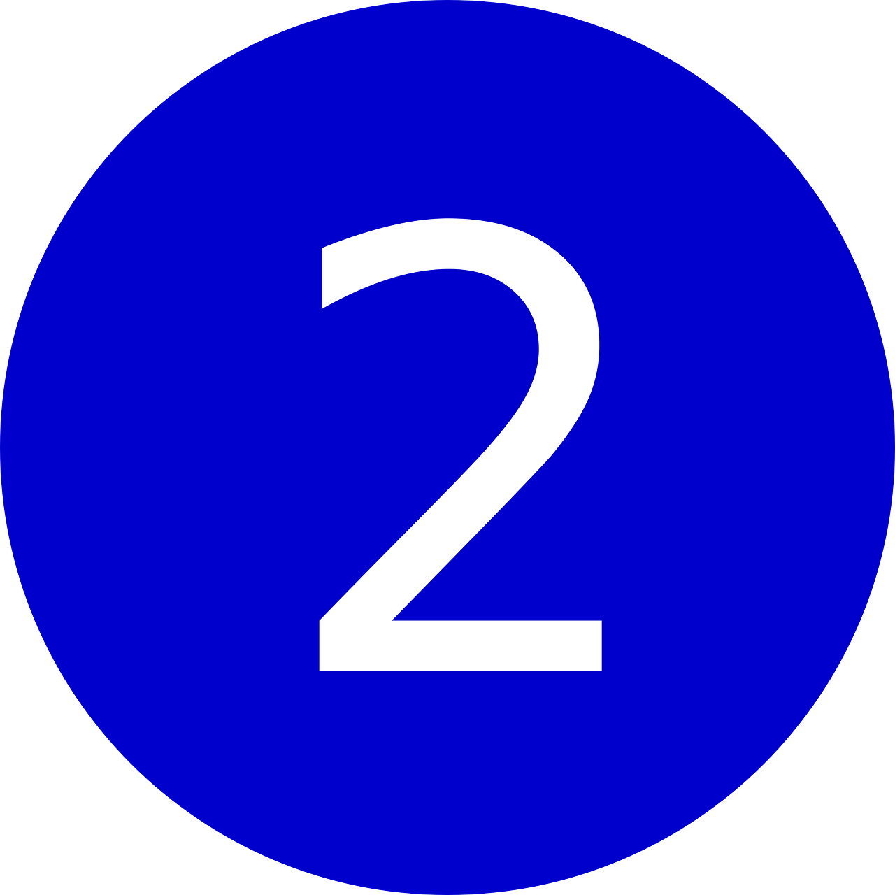 two, 2, number